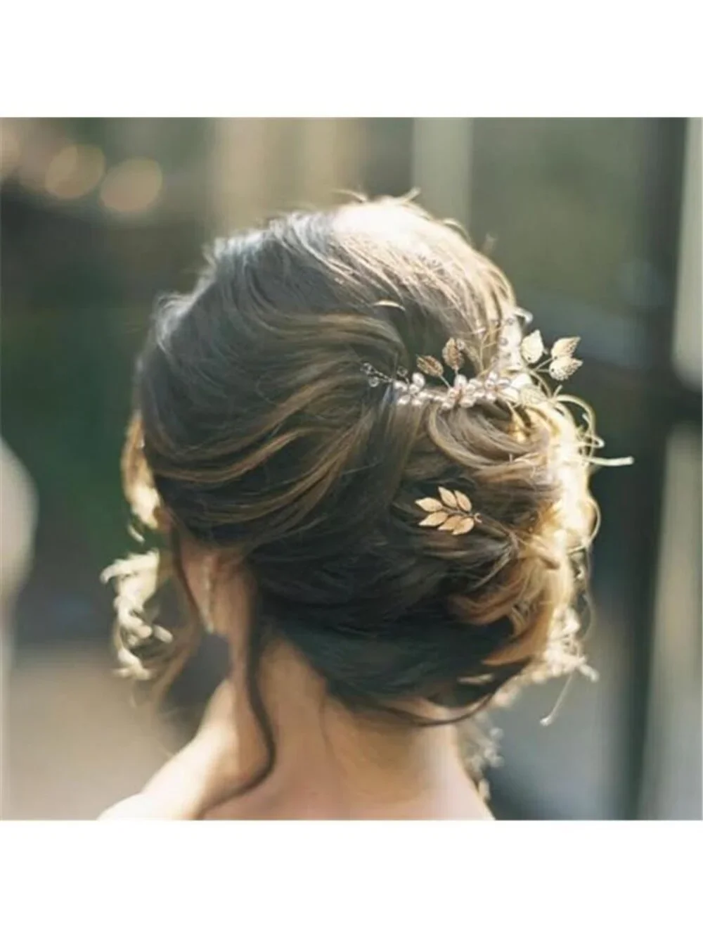 10 Pieces Gold Leaf Bridal Hair Pins Wedding Headpiece Hair Jewelry with Pearl
